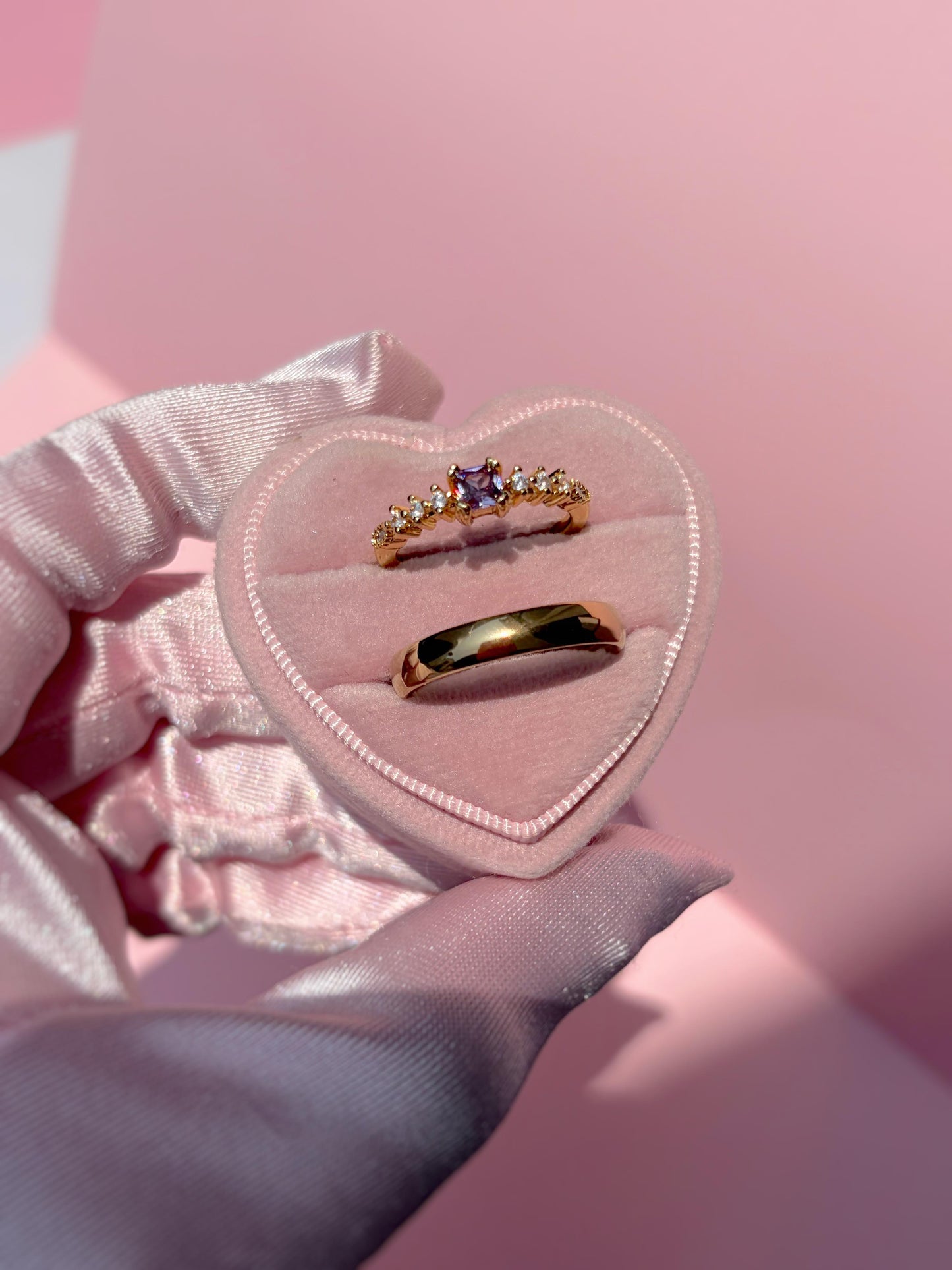 Anillo de promesa pareja Púrpura ✨