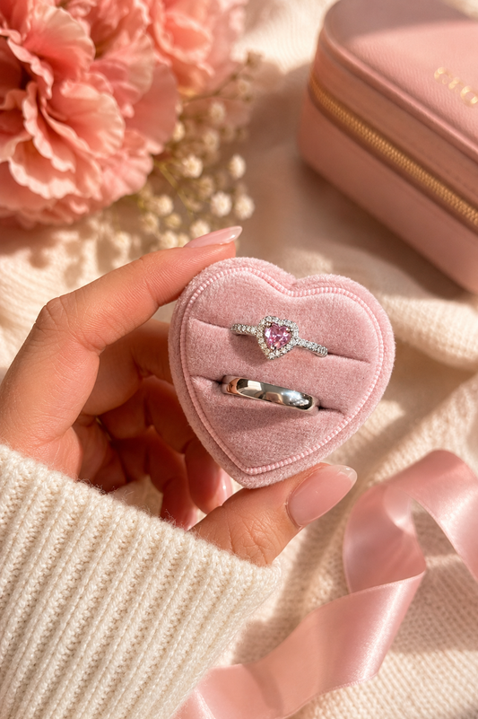 Anillo de promesa pareja plateado✨