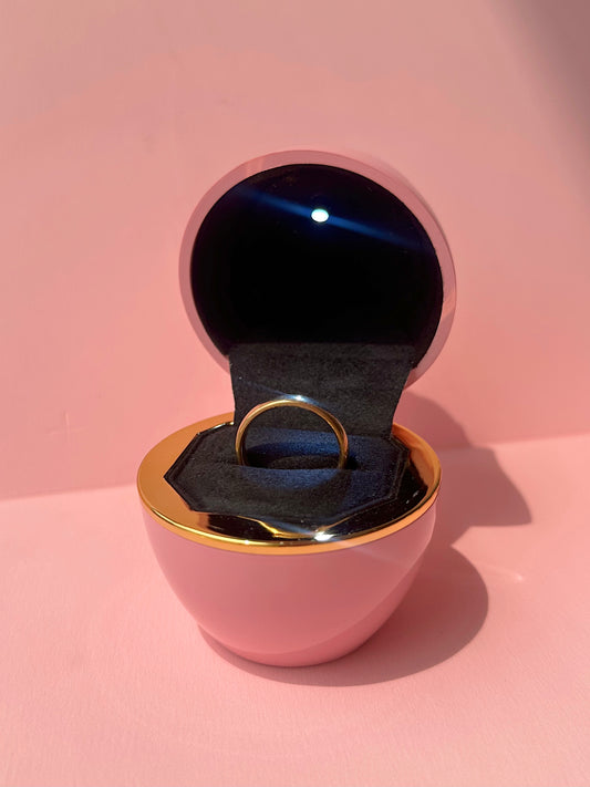 Cofre de rosa con luz, para anillo