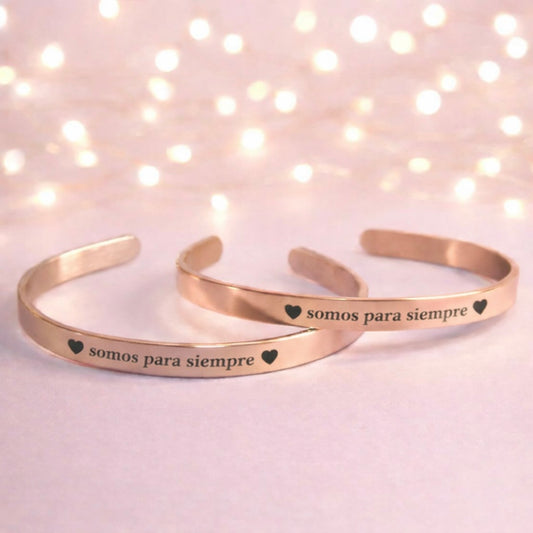 Brazalete grabado láser love oro rosa unisex ✨