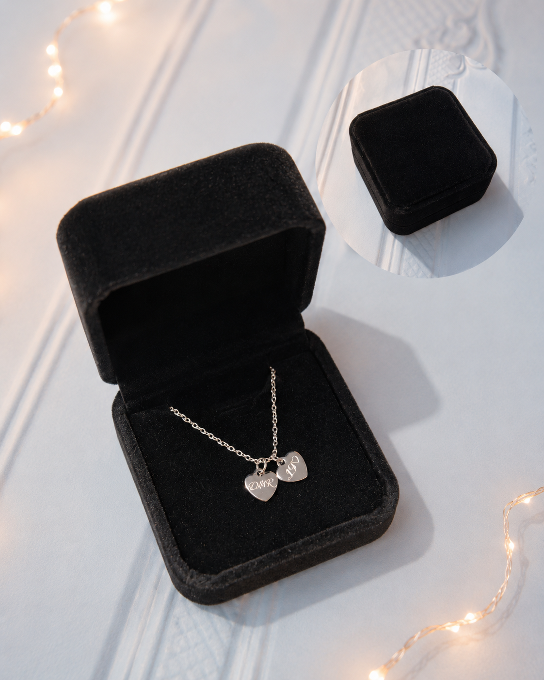 Cofre para anillo y cadena de hombre