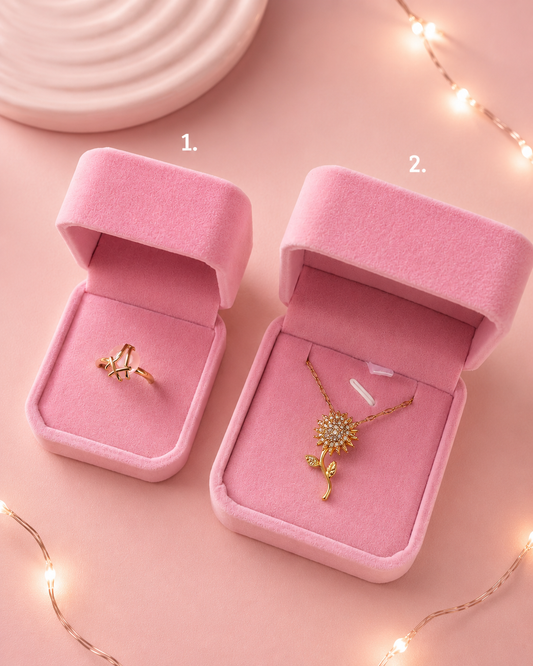 Cofre para anillo de promesa, princesa, básicos, compromiso y cadena