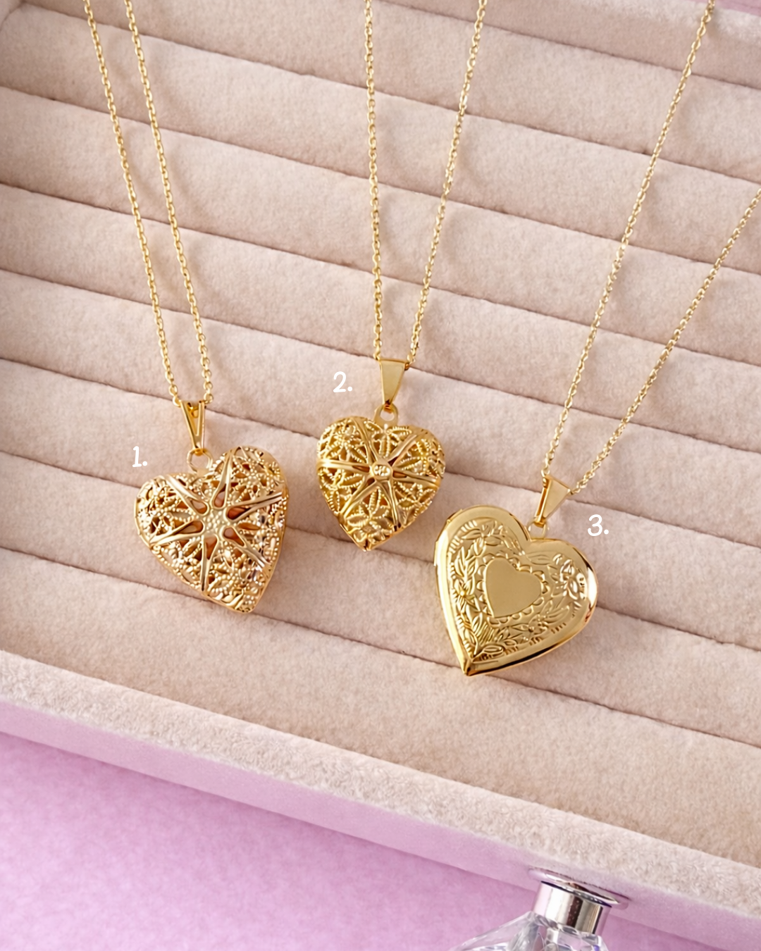 cadena de Relicario de corazón personalizado grabado