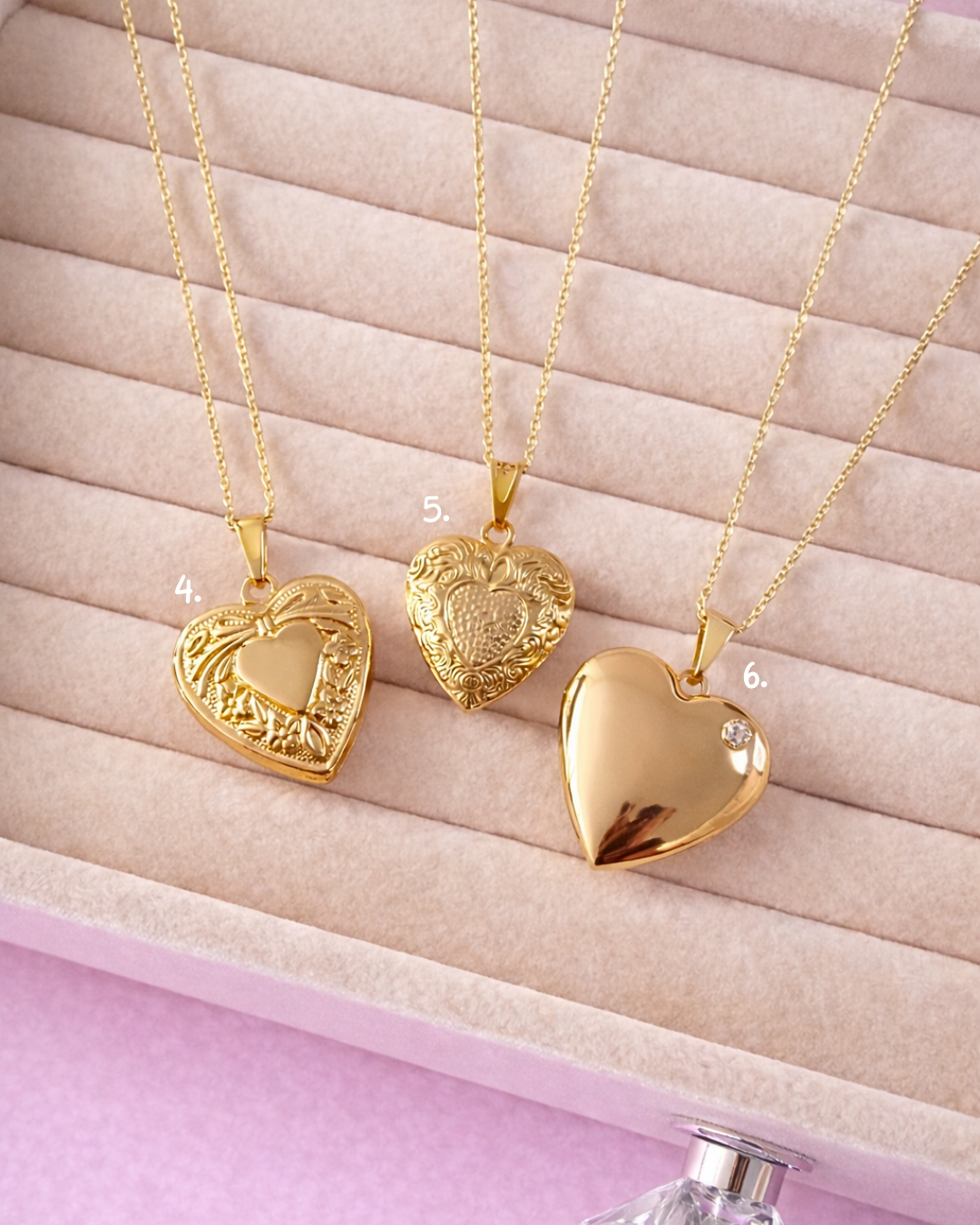 cadena de Relicario de corazón personalizado grabado