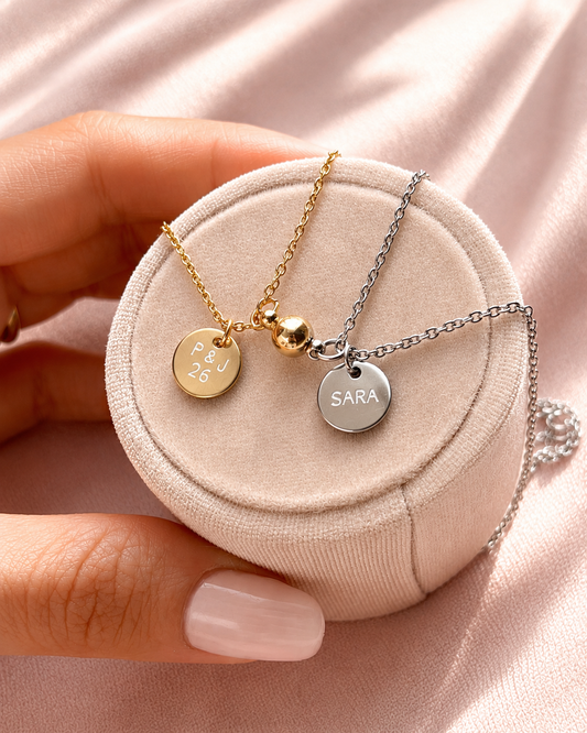 Cadena grabadas unisex con iman mixta