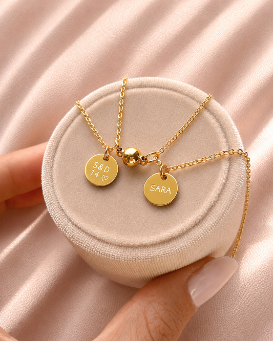 Cadena grabadas unisex con iman
