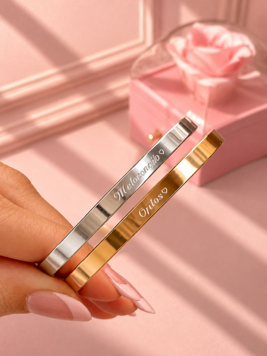 Brazaletes love grabados sets combinados ✨