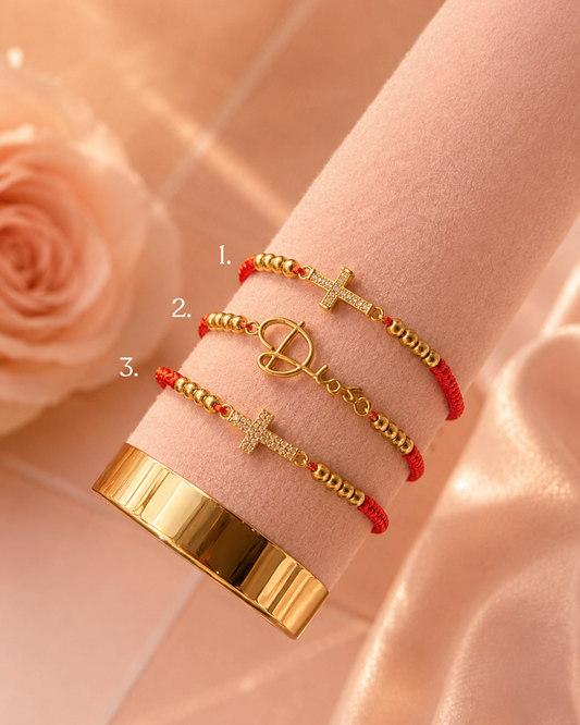 Pulseras bolitas delicadas Dios✨