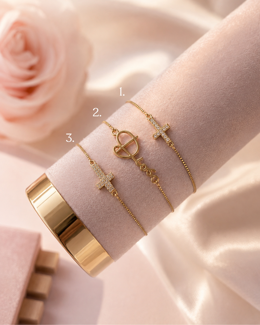 Pulseras delicadas Dios✨