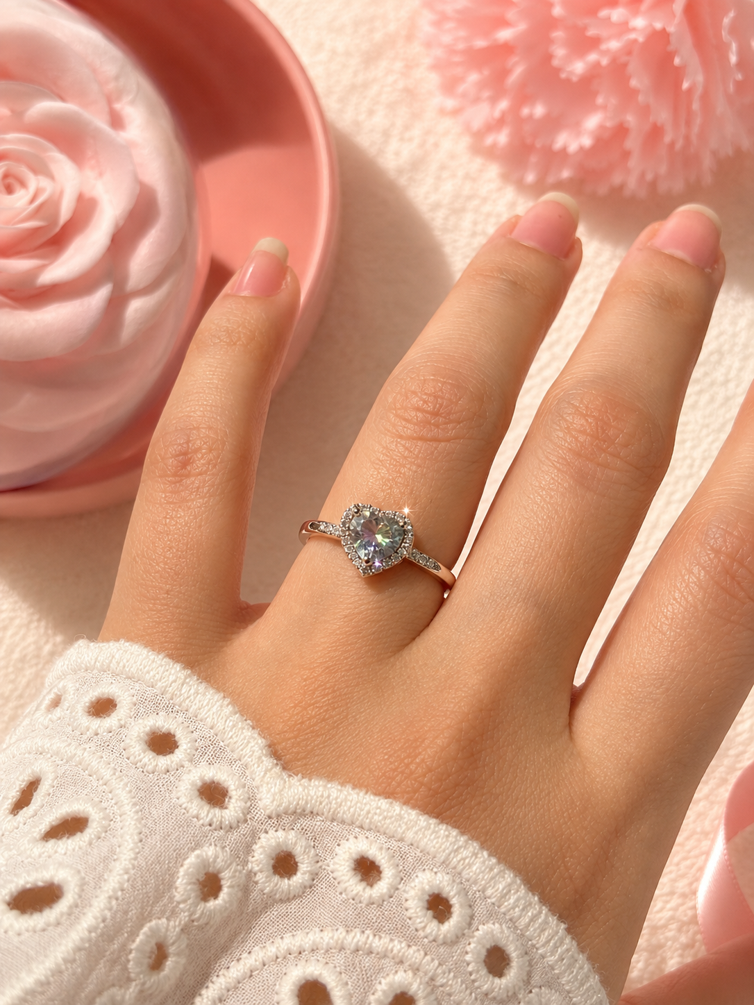 Anillo corazon Hermosa plata 925