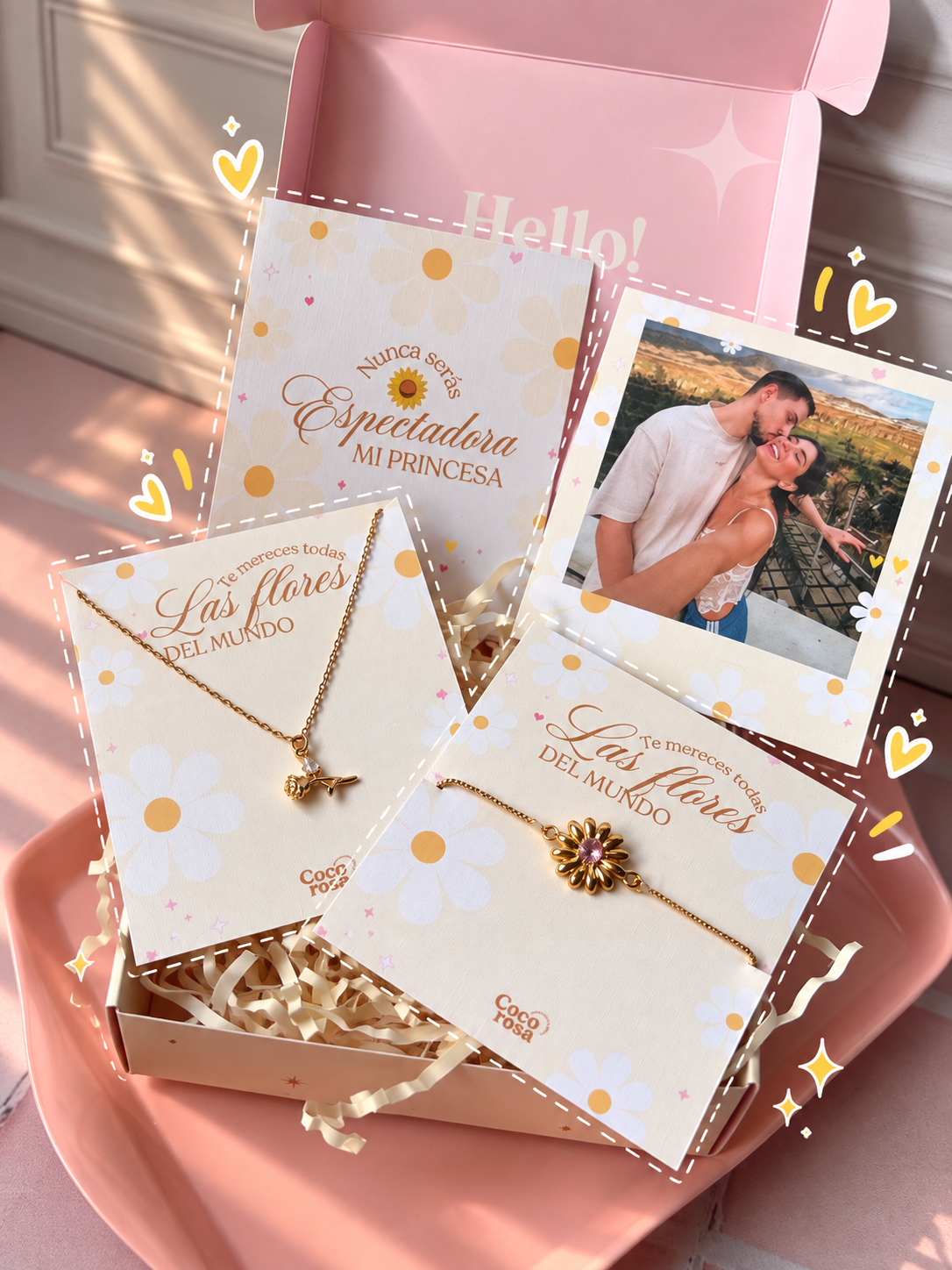 Cajita de flores amarillas de 2 productos 🌻💫