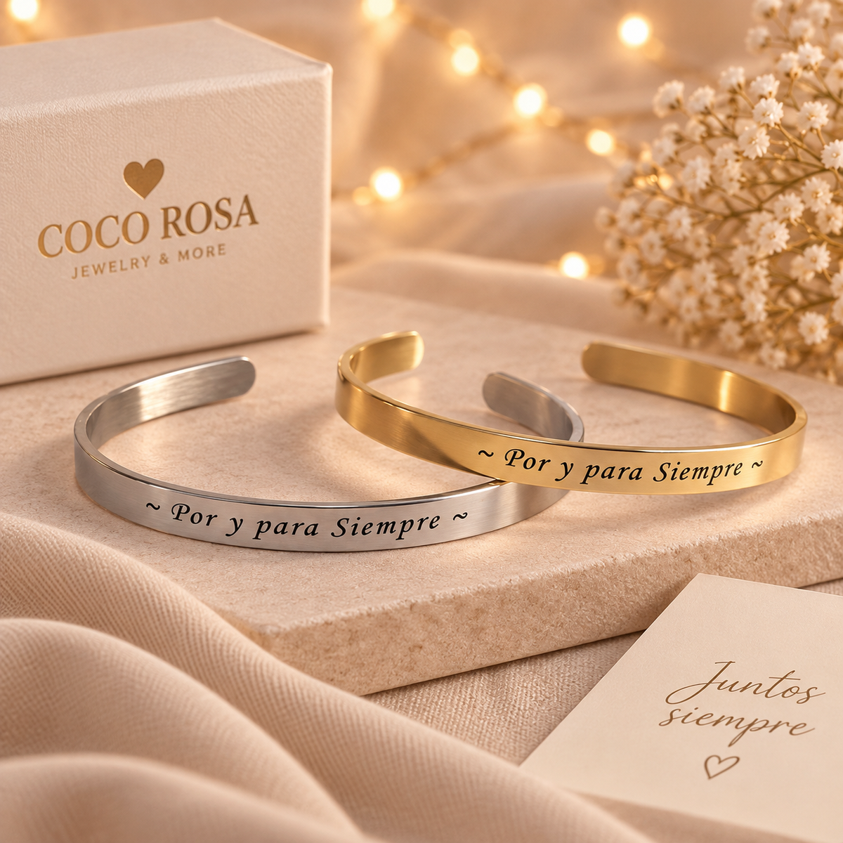 Brazaletes love grabado láser sets combinados ✨