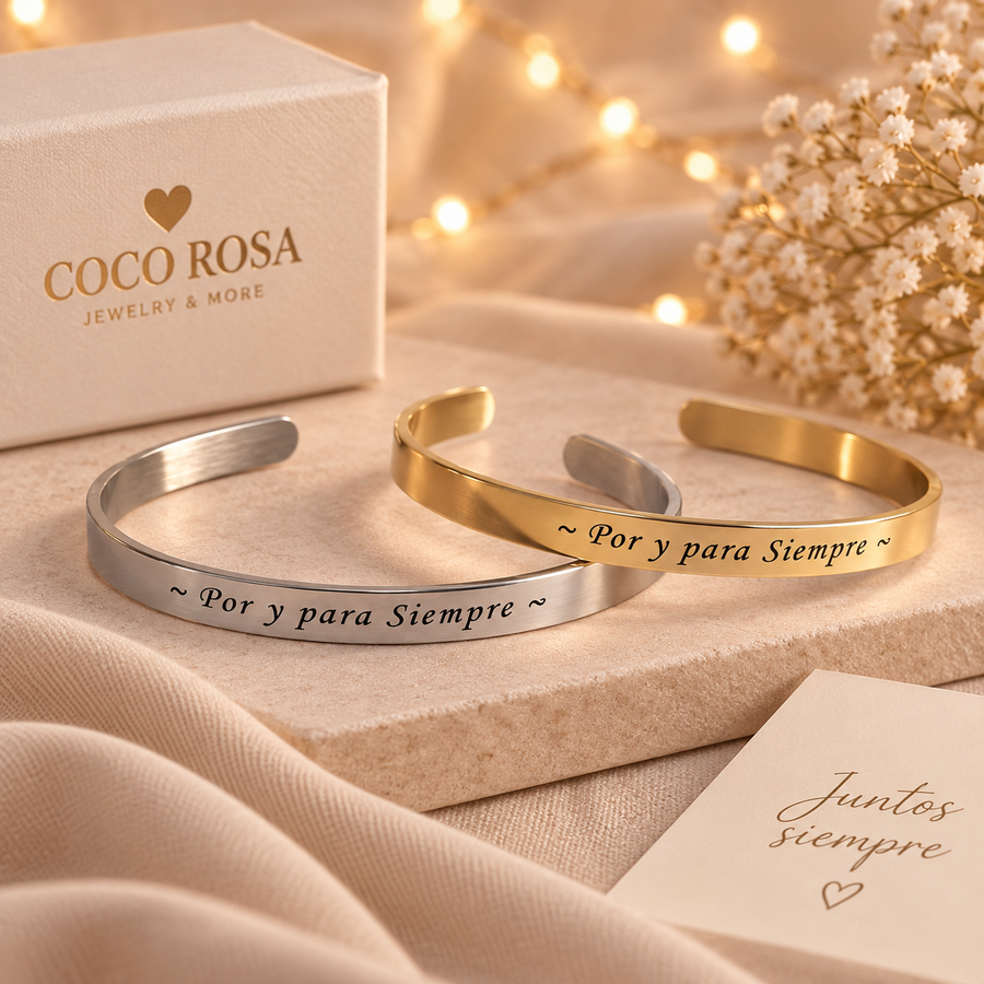 Brazaletes love grabado láser sets combinados ✨
