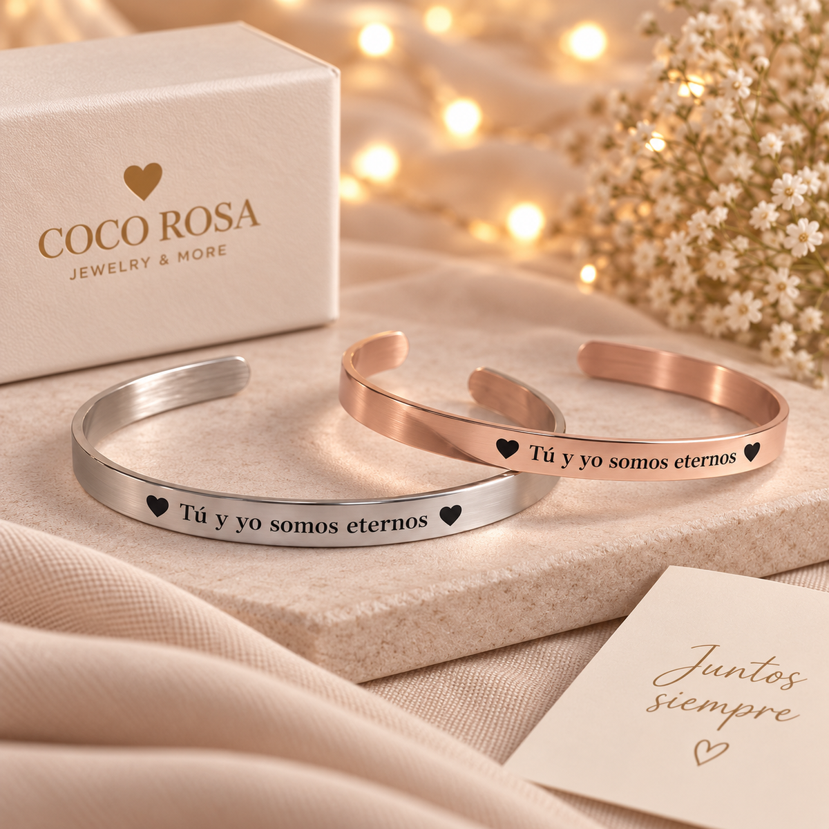 Brazaletes love grabado láser sets combinados ✨