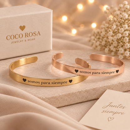Brazaletes love grabado láser sets combinados ✨