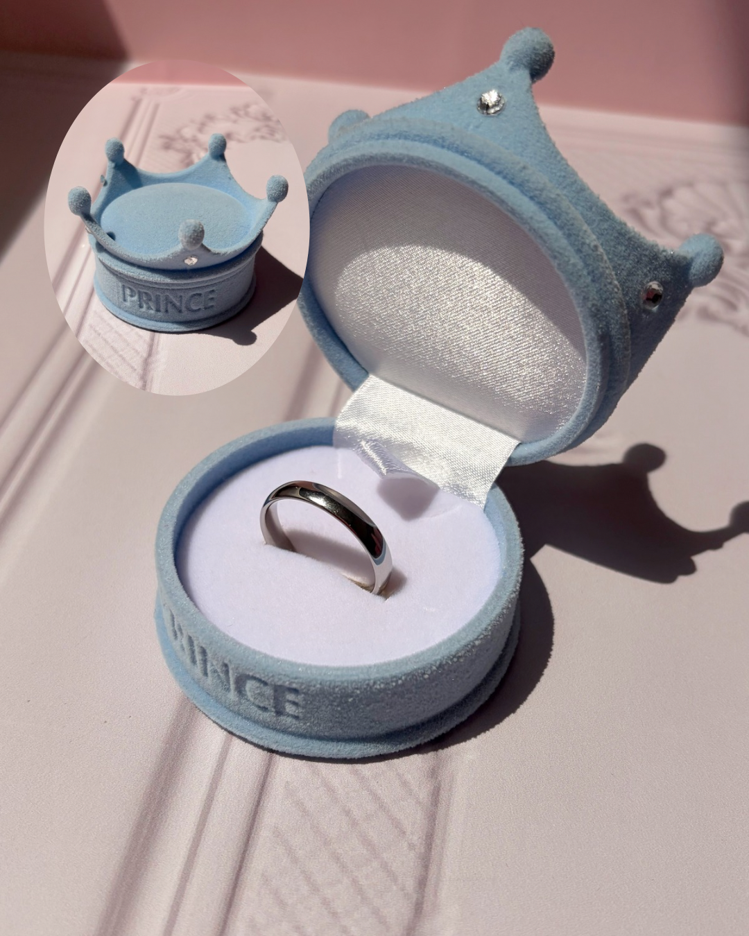 Cofre para anillo y cadena