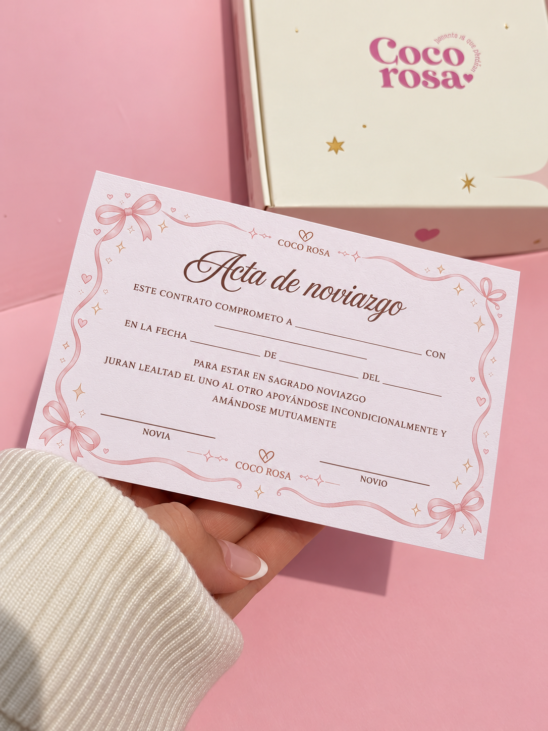 Tarjeta acta de noviazgo 🥰