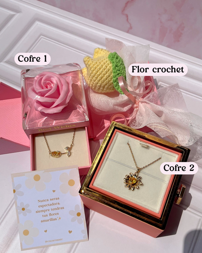 Cadenas flores amarillas y cofres disney