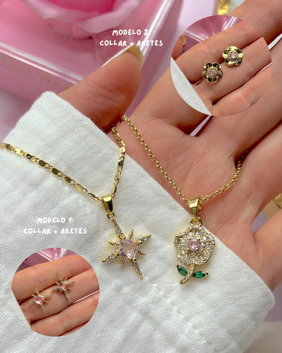 Sets Cadena y aretes Girly🎀