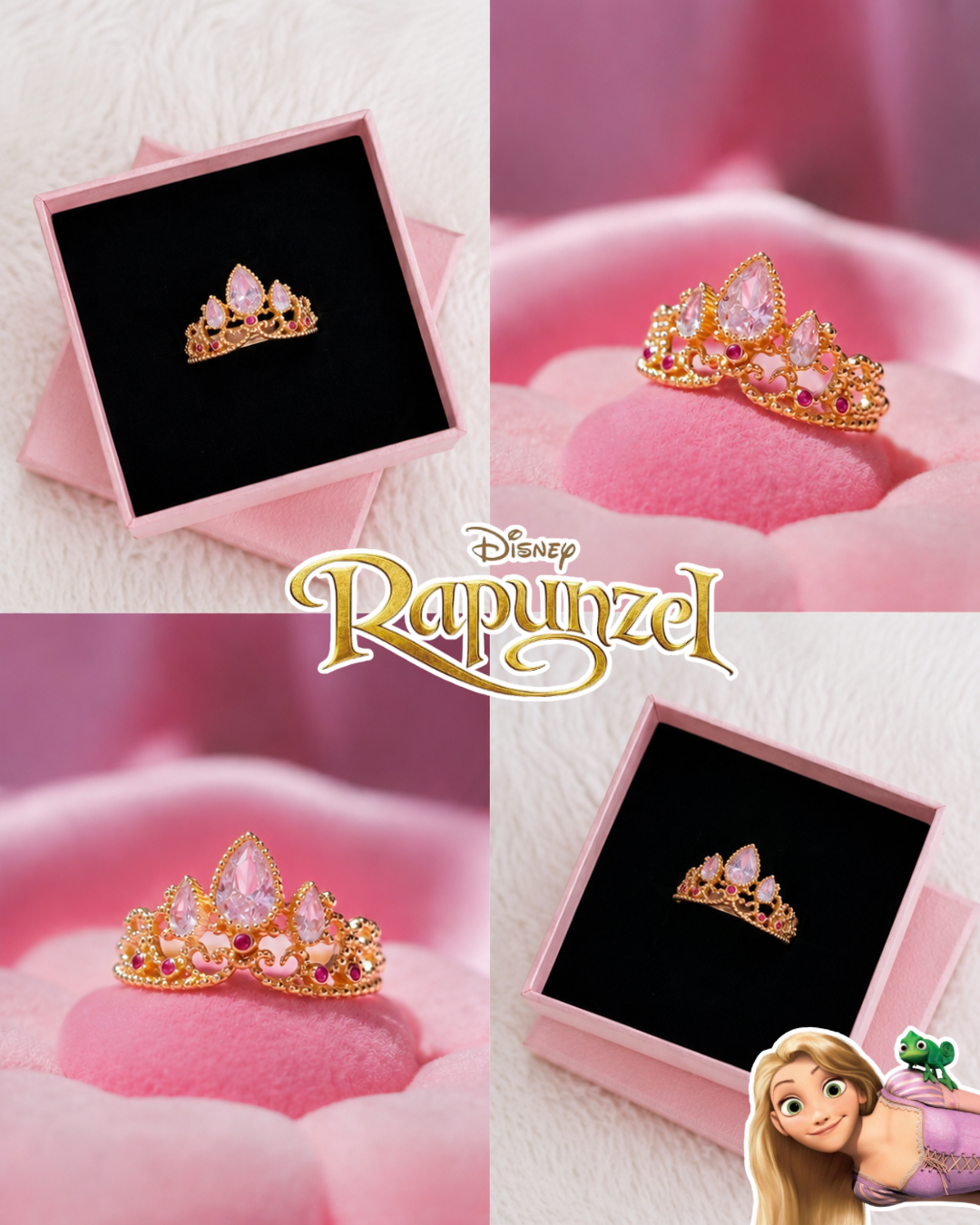 Anillo de Rapunzel corona Disney 🩷