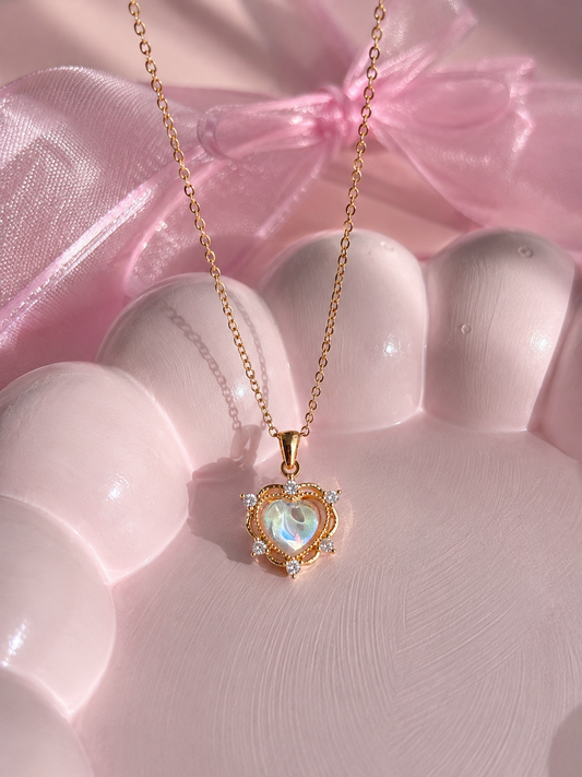Cadena de corazón tornasol