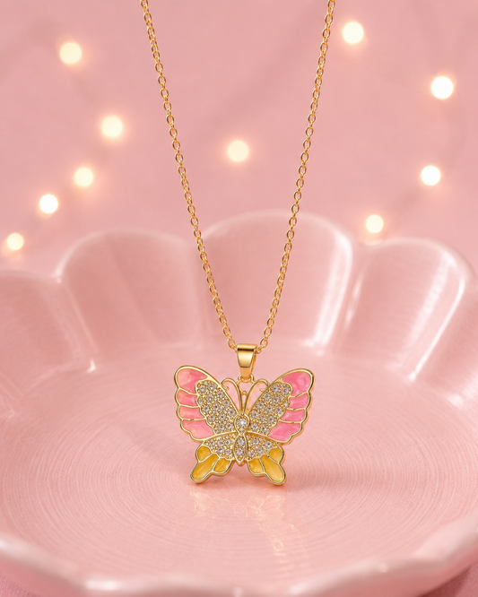 Cadenas de mariposa rosa
