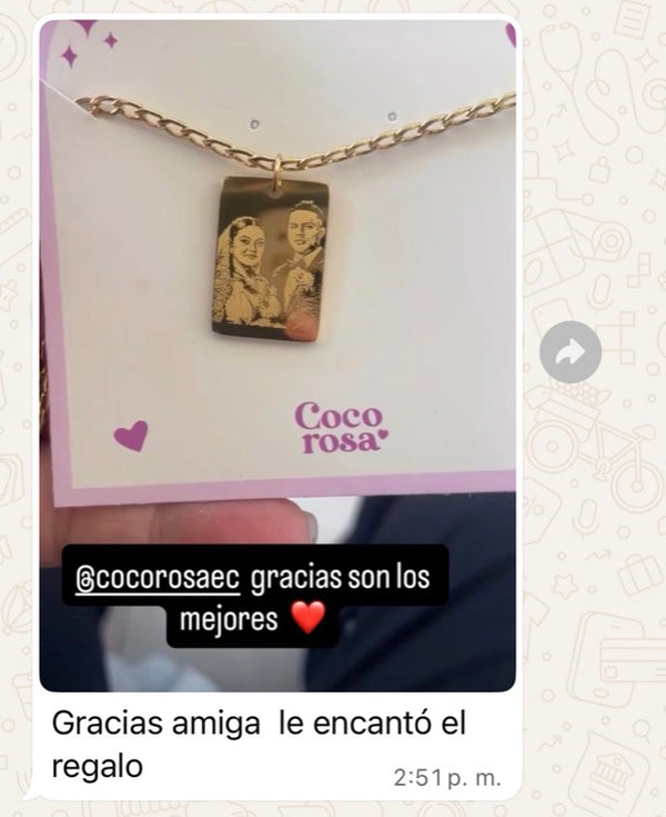 Captura de WhatsApp de una clienta: «Gracias, son los mejores. Le encantó el regalo.»
