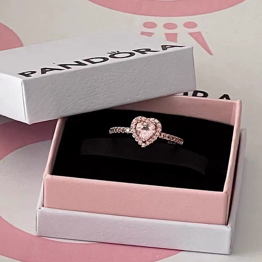 Anillo promesa Pandora corazón rosa oro rosa Plata 935