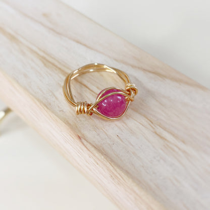 Anillo tejido de Amatista
