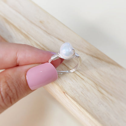 Anillo tejido Perla del Río