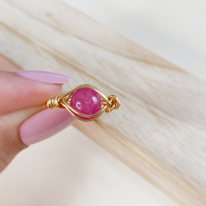 Anillo tejido de Amatista